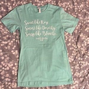adult small teal blue golden girls shirt $10